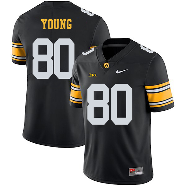 Devonte Young Iowa Hawkeyes Men's Jersey - #80 NCAA Black Stitched Nike Authentic