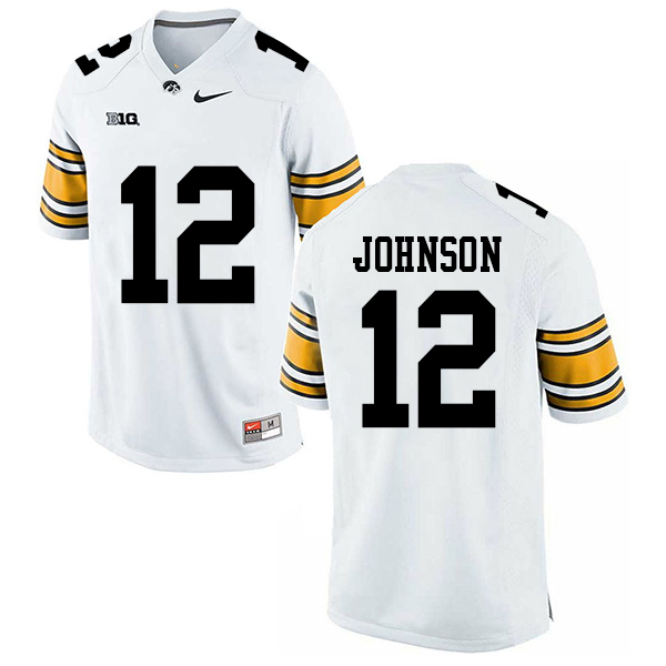 D.J. Johnson Iowa Hawkeyes Men's Jersey - #12 NCAA White Stitched Nike Authentic