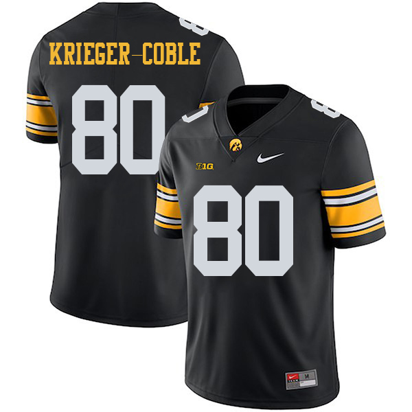 Henry Krieger-Coble Iowa Hawkeyes Men's Jersey - #80 NCAA Black Stitched Nike Authentic