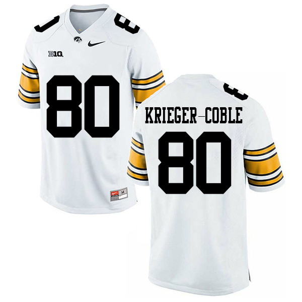 Henry Krieger-Coble Iowa Hawkeyes Men's Jersey - #80 NCAA White Stitched Nike Authentic