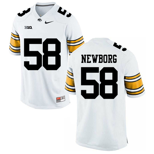Jake Newborg Iowa Hawkeyes Men's Jersey - #58 NCAA White Stitched Nike Authentic