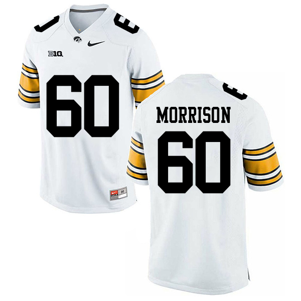 Jake Morrison Iowa Hawkeyes Men's Jersey - #60 NCAA White Stitched Nike Authentic