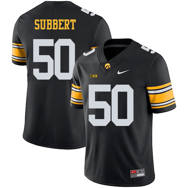 Jackson Subbert Iowa Hawkeyes Men's Jersey - #50 NCAA Black Stitched Nike Authentic