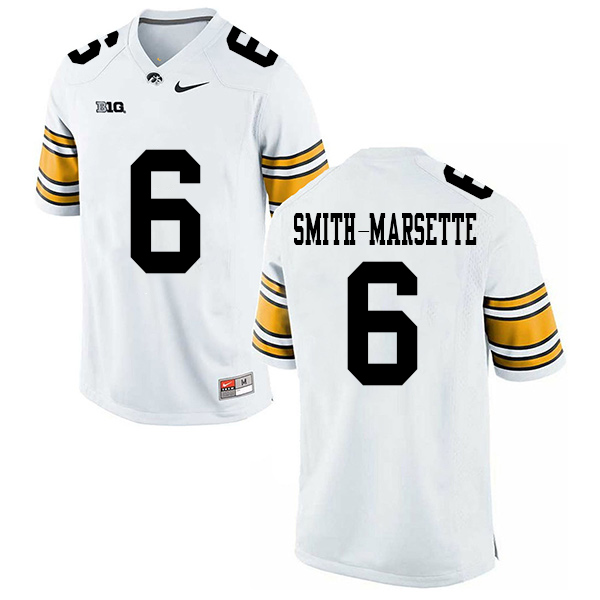 Ihmir Smith-Marsette Iowa Hawkeyes Men's Jersey - #6 NCAA White Stitched Nike Authentic
