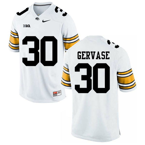 Jake Gervase Iowa Hawkeyes Men's Jersey - #30 NCAA White Stitched Nike Authentic