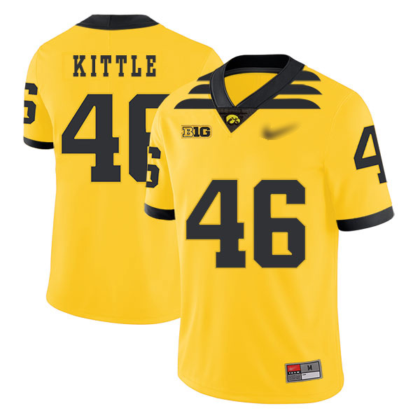 Men's Iowa Hawkeyes #46 George Kittle Nike Yellow NCAA College Football Jersey