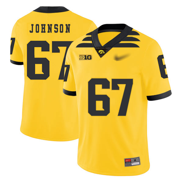 Jaleel Johnson Iowa Hawkeyes Men's Jersey - #67 NCAA Yellow Game Authentic