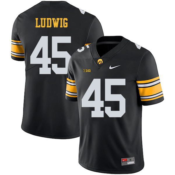 Joe Ludwig Iowa Hawkeyes Men's Jersey - #45 NCAA Black Stitched Nike Authentic