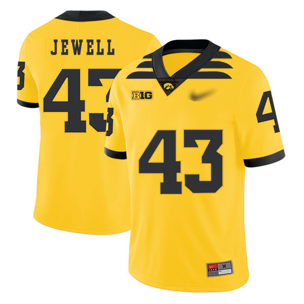 Josey Jewell Iowa Hawkeyes Men's Jersey - #43 NCAA Yellow Game Authentic