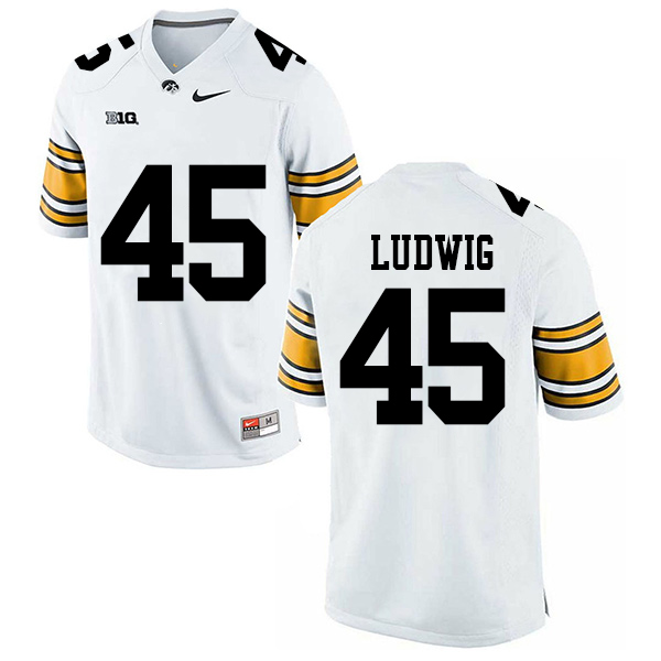Joe Ludwig Iowa Hawkeyes Men's Jersey - #45 NCAA White Stitched Nike Authentic