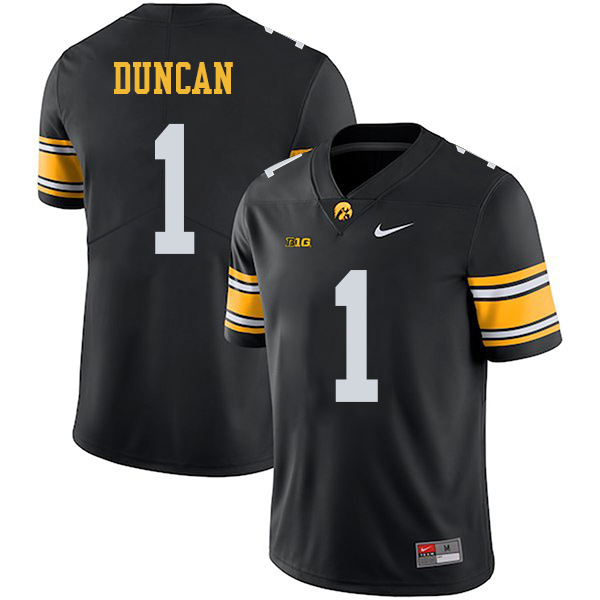 Keith Duncan Iowa Hawkeyes Men's Jersey - #1 NCAA Black Stitched Nike Authentic