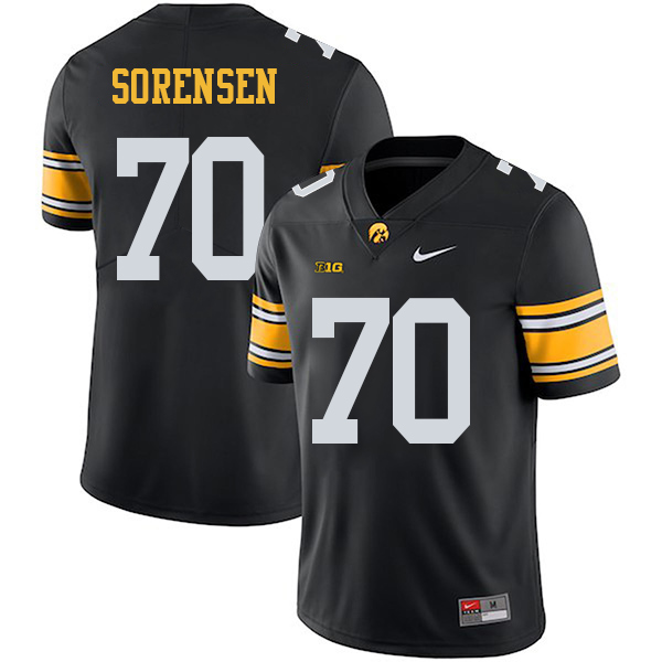 Kyle Sorensen Iowa Hawkeyes Men's Jersey - #70 NCAA Black Stitched Nike Authentic