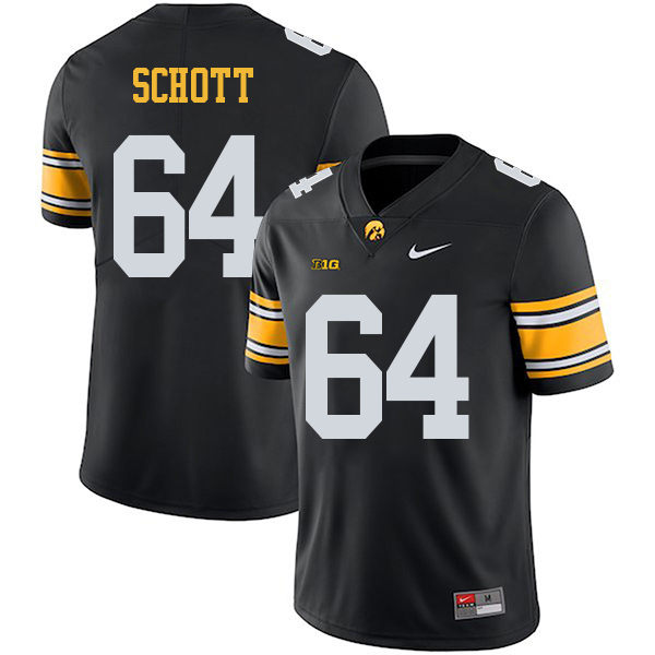 Kyler Schott Iowa Hawkeyes Men's Jersey - #64 NCAA Black Stitched Nike Authentic