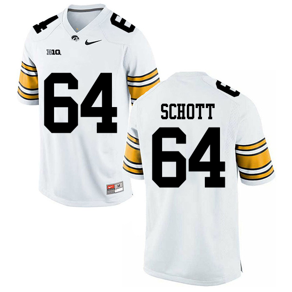 Kyler Schott Iowa Hawkeyes Men's Jersey - #64 NCAA White Stitched Nike Authentic