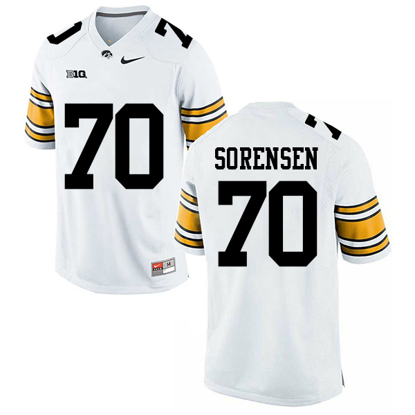 Kyle Sorensen Iowa Hawkeyes Men's Jersey - #70 NCAA White Stitched Nike Authentic