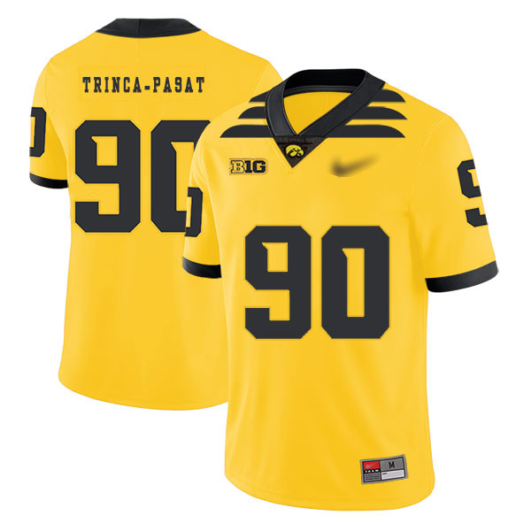 Louis Trinca-Pasat Iowa Hawkeyes Men's Jersey - #90 NCAA Yellow Game Authentic
