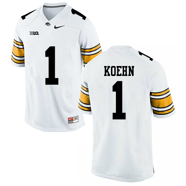 Marshall Koehn Iowa Hawkeyes Men's Jersey - #1 NCAA White Stitched Nike Authentic