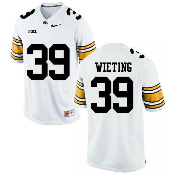 Nate Wieting Iowa Hawkeyes Men's Jersey - #39 NCAA White Stitched Nike Authentic
