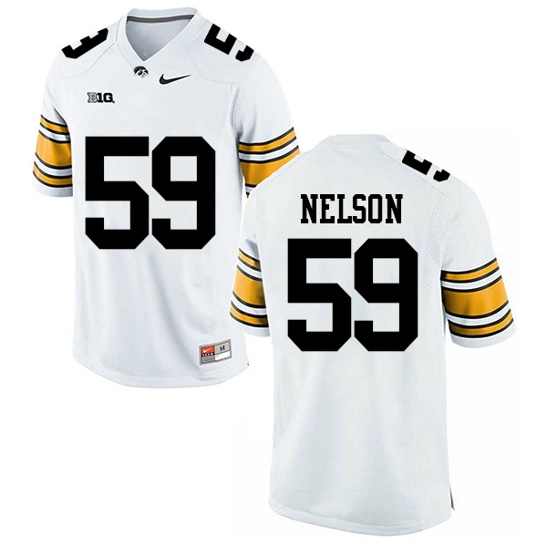 Nathan Nelson Iowa Hawkeyes Men's Jersey - #59 NCAA White Stitched Nike Authentic