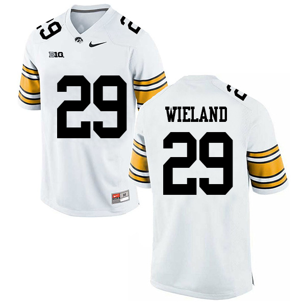 Nate Wieland Iowa Hawkeyes Men's Jersey - #29 NCAA White Limited Away