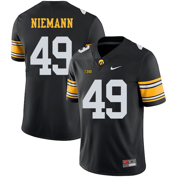 Nick Niemann Iowa Hawkeyes Men's Jersey - #49 NCAA Black Stitched Nike Authentic