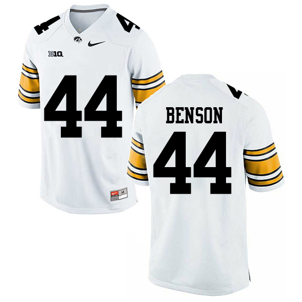 Seth Benson Iowa Hawkeyes Men's Jersey - #44 NCAA White Stitched Nike Authentic
