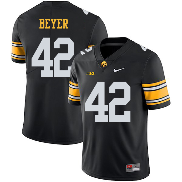 Shaun Beyer Iowa Hawkeyes Men's Jersey - #42 NCAA Black Stitched Nike Authentic