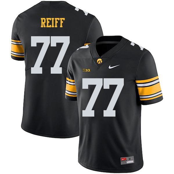 Riley Reiff Iowa Hawkeyes Men's Jersey - #77 NCAA Black Stitched Nike Authentic