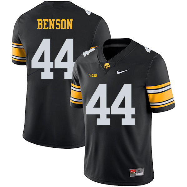 Seth Benson Iowa Hawkeyes Men's Jersey - #44 NCAA Black Stitched Nike Authentic
