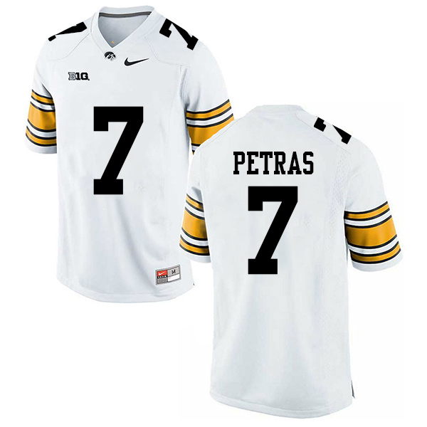 Spencer Petras Iowa Hawkeyes Men's Jersey - #7 NCAA White Stitched Nike Authentic