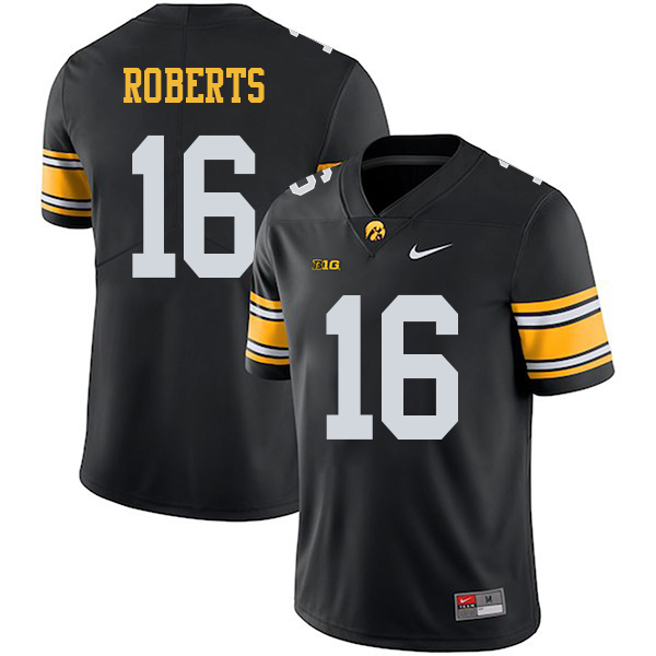 Terry Roberts Iowa Hawkeyes Men's Jersey - #16 NCAA Black Stitched Nike Authentic