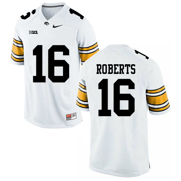 Terry Roberts Iowa Hawkeyes Men's Jersey - #16 NCAA White Stitched Nike Authentic