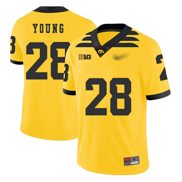 Toren Young Iowa Hawkeyes Men's Jersey - #28 NCAA Yellow Game Authentic