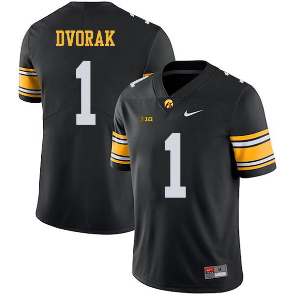 Wes Dvorak Iowa Hawkeyes Men's Jersey - #1 NCAA Black Stitched Nike Authentic