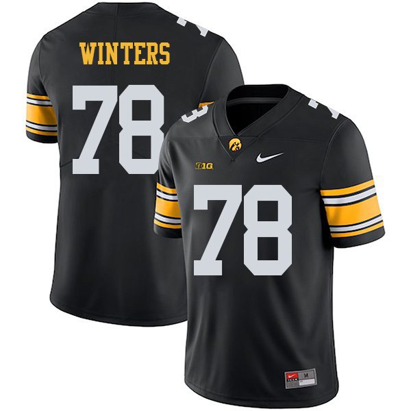 Trey Winters Iowa Hawkeyes Men's Jersey - #78 NCAA Black Stitched Nike Authentic