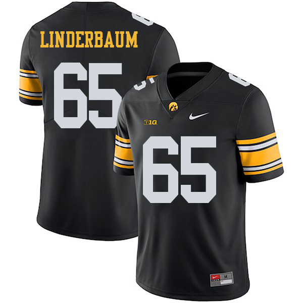 Tyler Linderbaum Iowa Hawkeyes Men's Jersey - #65 NCAA Black Stitched Nike Authentic