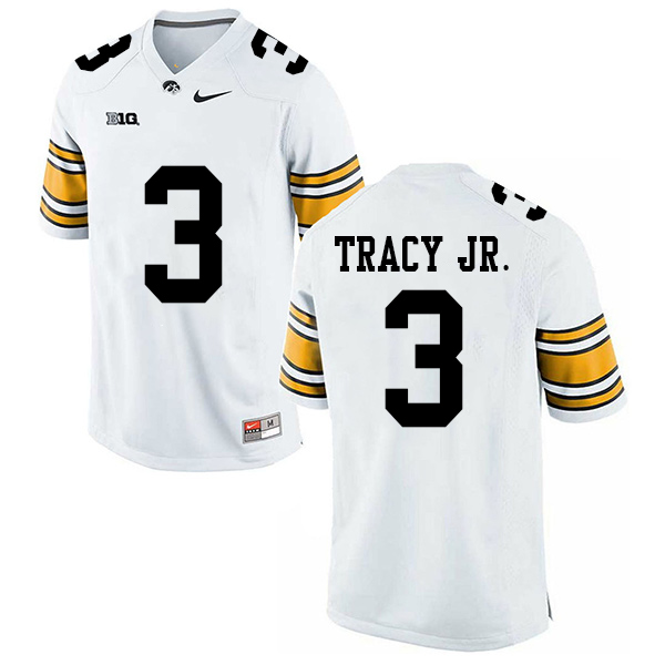 Tyrone Tracy Jr. Iowa Hawkeyes Men's Jersey - #3 NCAA White Stitched Nike Authentic