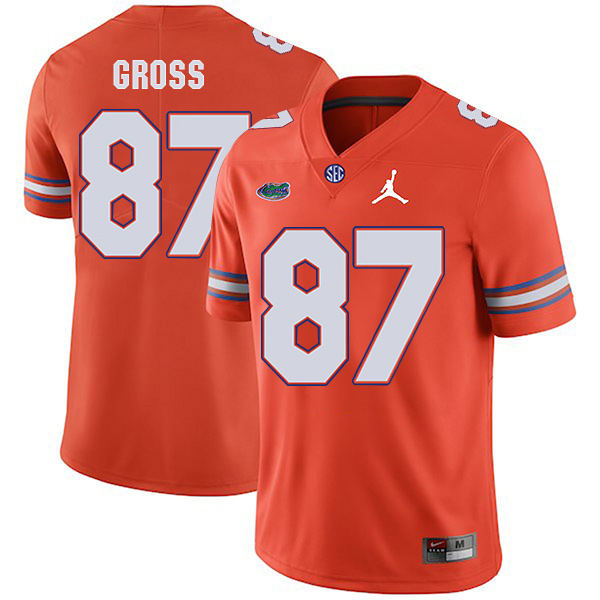 Dennis Gross Florida Gators Men's Jersey - #87 NCAA Orange Stitched Jordan Authentic