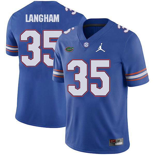 Malik Langham Florida Gators Men's Jersey - #35 NCAA Blue Stitched Jordan Authentic