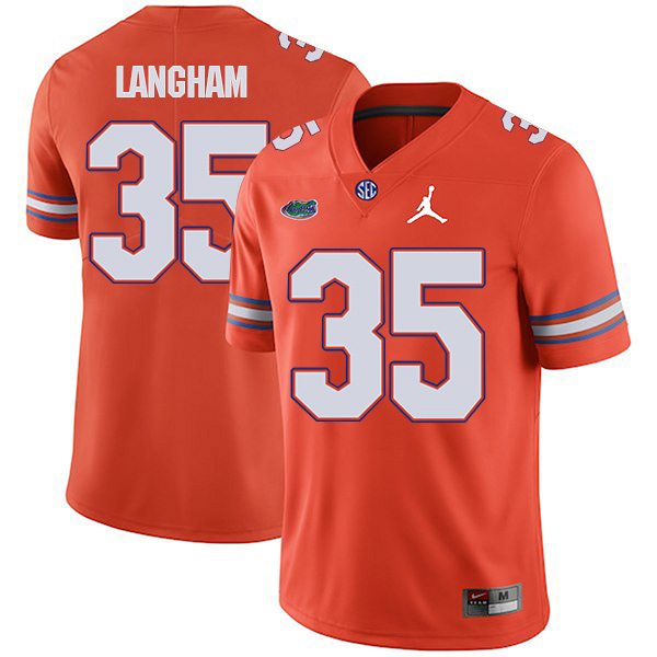Malik Langham Florida Gators Men's Jersey - #35 NCAA Orange Stitched Jordan Authentic