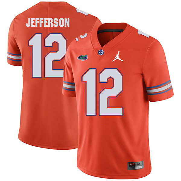 Van Jefferson Florida Gators Men's Jersey - #12 NCAA Orange Stitched Jordan Authentic