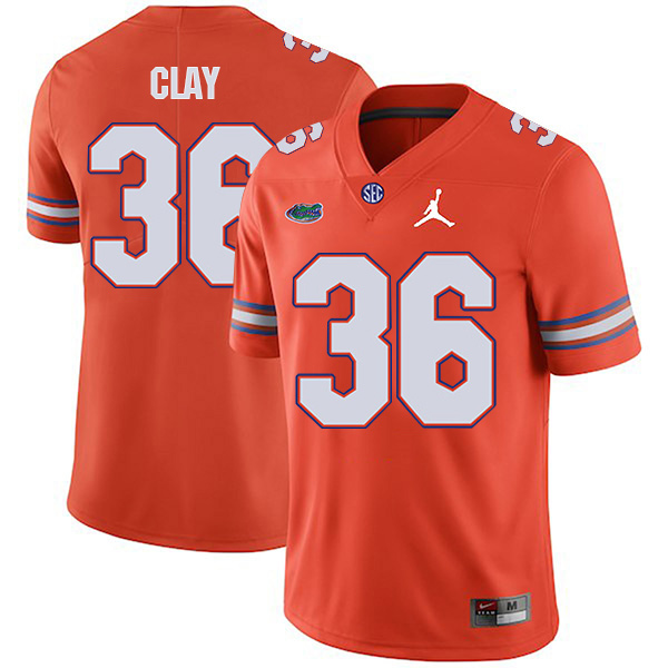 Robert Clay Florida Gators Men's Jersey - #36 NCAA Orange Stitched Jordan Authentic