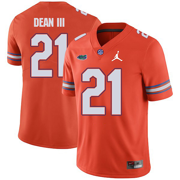Trey Dean III Florida Gators Men's Jersey - #21 NCAA Orange Stitched Jordan Authentic