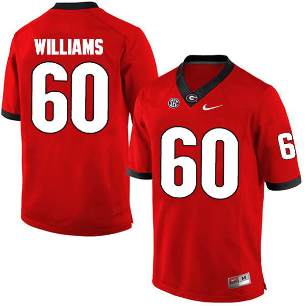 Allen Williams Georgia Bulldogs Men's Jersey - #60 NCAA Red Limited Home
