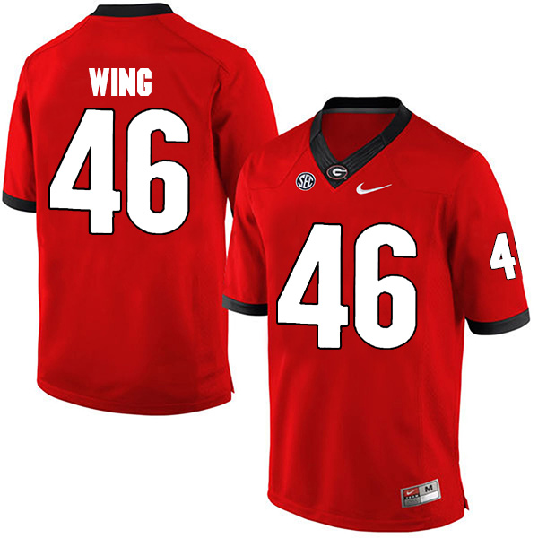 Andrew Wing Georgia Bulldogs Men's Jersey - #46 NCAA Red Limited Home