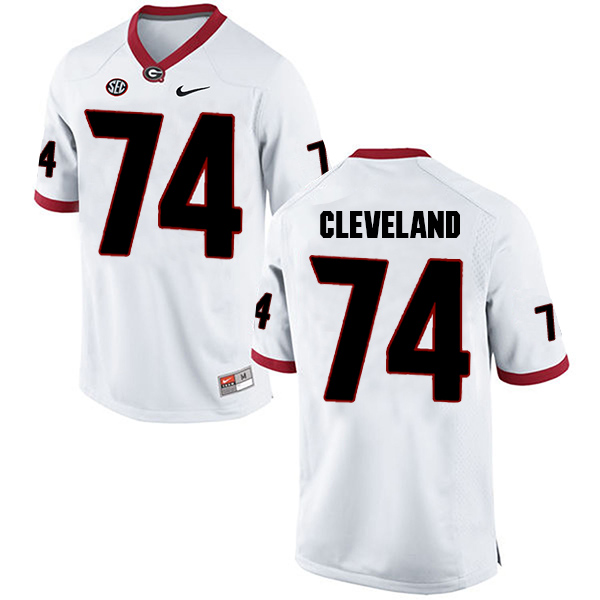 Ben Cleveland Georgia Bulldogs Men's Jersey - #74 NCAA White Limited Away