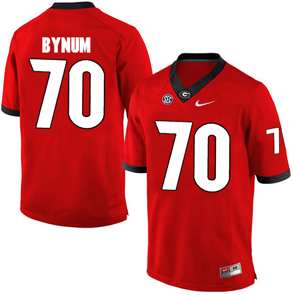 Aulden Bynum Georgia Bulldogs Men's Jersey - #70 NCAA Red Limited Home
