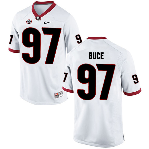 Brooks Buce Georgia Bulldogs Men's Jersey - #97 NCAA White Limited Away