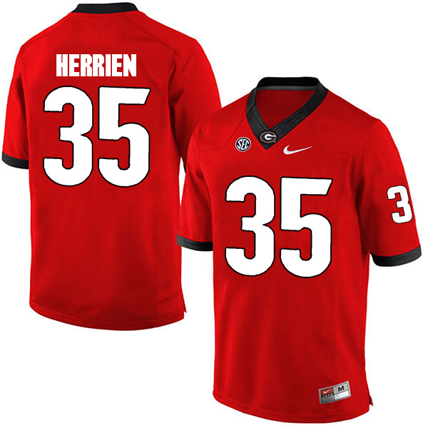 Brian Herrien Georgia Bulldogs Men's Jersey - #35 NCAA Red Limited Home