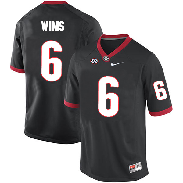 Javon Wims Georgia Bulldogs Men's Jersey - #6 NCAA Black Limited Home